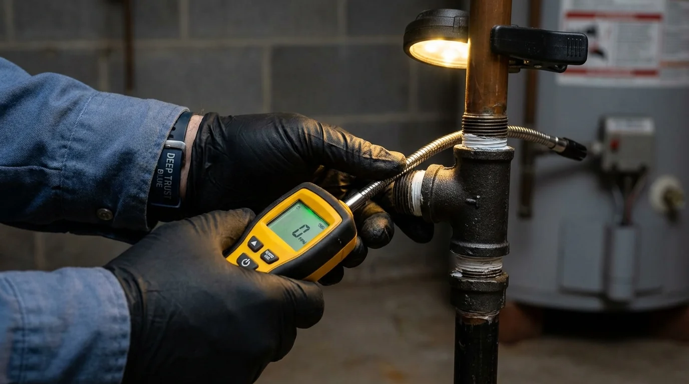 Gas leak detection with electronic sniffer by Johns Plumbing LLC in New Rochelle
